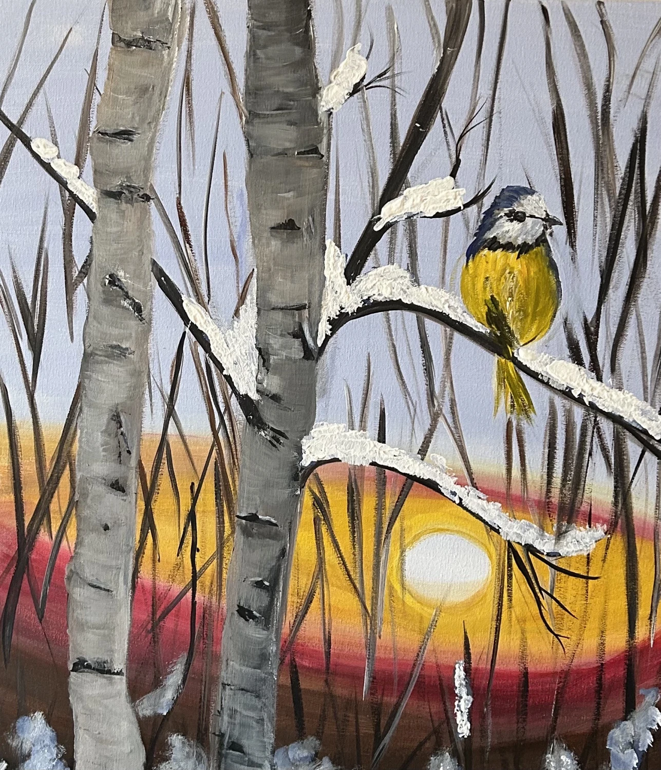 Kunst und Klamotten - Bird on a Birch Tree